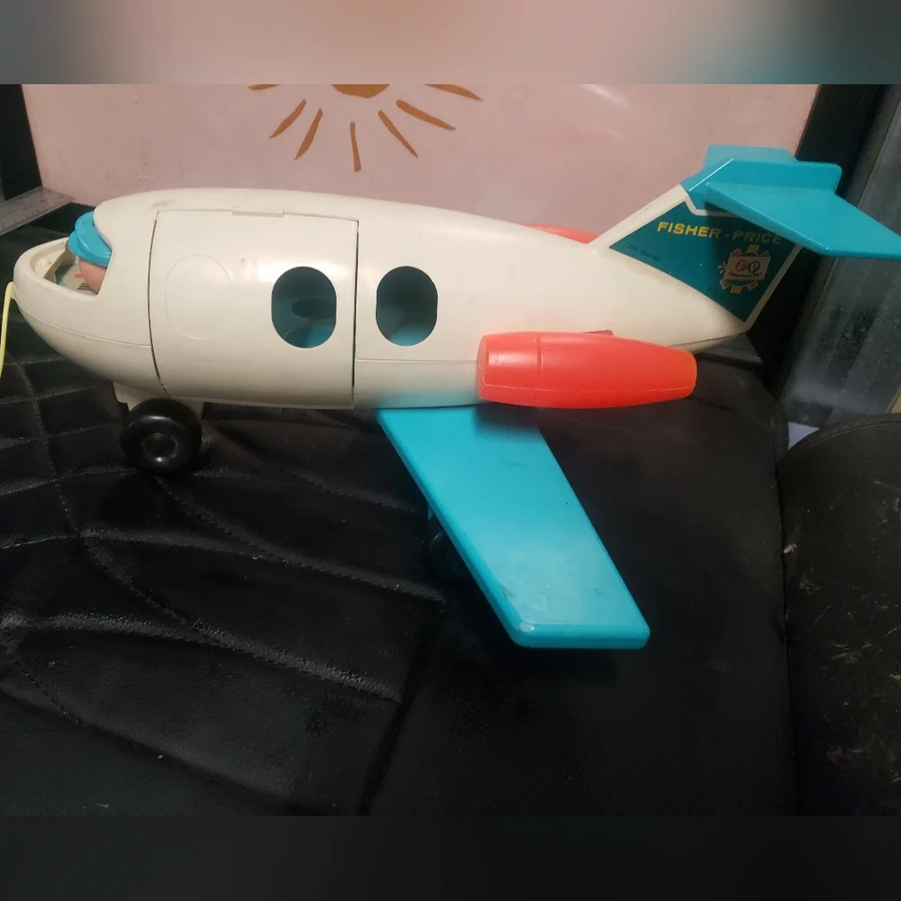 ✈️ Vintage 1970-72 Fisher-Price Little People Jet Airliner #462 + 2 Bonus (3PC.) - Picture 3 of 14